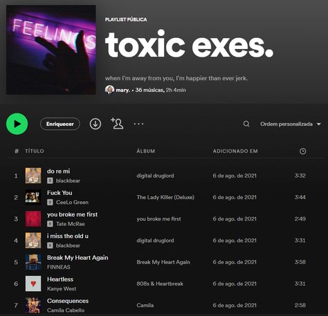 Heart Break Songs Playlist, Spotify Playlist Aesthetic, Toxic Song, Playlist Aesthetic, Breakup Playlist, Do Re Mi, Spotify Playlists, Song Playlist, Aesthetic Songs