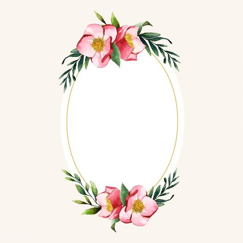 Flower oval frame element vector | premium image by rawpixel.com / busbus / NingZk V. Frame Flower, Eid Crafts, Wedding Frame, Web Design Resources, Plant Wallpaper, Floral Poster, Kids Frames, Floral Frame, Wedding Card Design