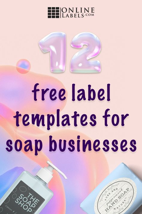 Top off your handmade soaps with a high-quality product label. Check out these professional label templates you can use [for free] to grow your small business. Soap Labeling Ideas Packaging Design, Labels For Soaps Free Printable, Diy Soap Labels Free Printable Homemade, Cricut Soap Box Templates Free, Hand Soap Labels Free Printable, Homemade Soap Labels, How To Make Soap Labels, Handmade Soap Labels, Free Label Templates Printables