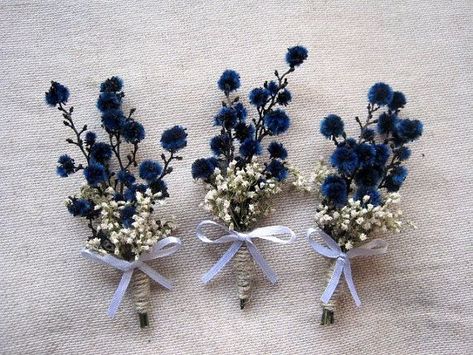 Navy Blue Boutonniere, Wedding Decor Blue, Floral Reference, Rustic Groom, Blue Boutonniere, Navy Blue Decor, White Boutonniere, Rustic Boutonniere, Rustic Wedding Decorations