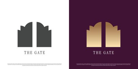 Luxury gate logo design illustration. Turnstile gate silhouette creative idea. Home exterior property design. Suitable for real estate building business logos. Gate Logo Design, Ministry Branding, Gate Silhouette, Real Estate Building, Gate Logo, Logo Design Illustration, Gate Designs Modern, Building Business, Logo Idea