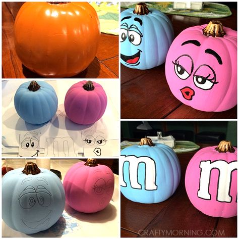 m&m pumpkins Pumpkin Ideas For Kids, Paint Pumpkins Kids, Halloween Front Porch Ideas, Painted Pumpkin Ideas, Decorations For Halloween, Creative Pumpkin Painting, Creative Pumpkin Decorating, Crafty Morning, Pumpkin Decorating Contest