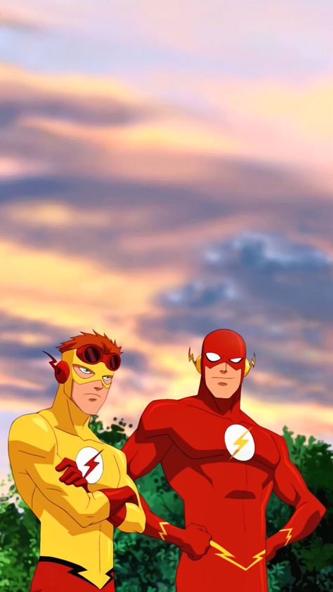 Justice League Animated Wallpaper, Young Justice Aesthetic, Wally West Young Justice, Justice Aesthetic, Spitfire Young Justice, Old Teen Titans, Flash Family, Flash Dc Comics, Dc Comics Series