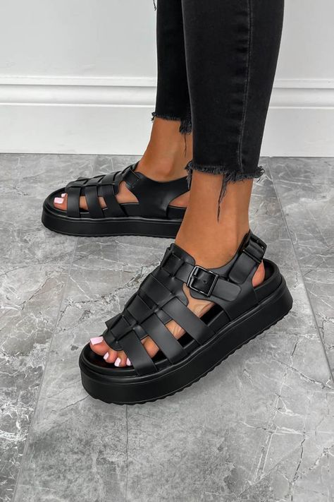 Peep Toe Ankle Boots, Latest Sandal, Black Gladiator Sandals, Platform Design, Sandals Outfit, Trending Sandals, Chunky Sandals, Chelsea Ankle Boots, Mode Casual