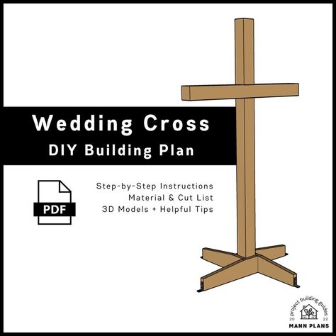 DIY Wedding Cross Wooden Ceremony Alter PDF Building Plans - Etsy Diy Wedding Cross, Ceremony Alter, Wooden Crosses Diy, Wedding Alters, Wedding Cross, Wedding Altars, Wedding Projects, Diy Cross, Building Instructions