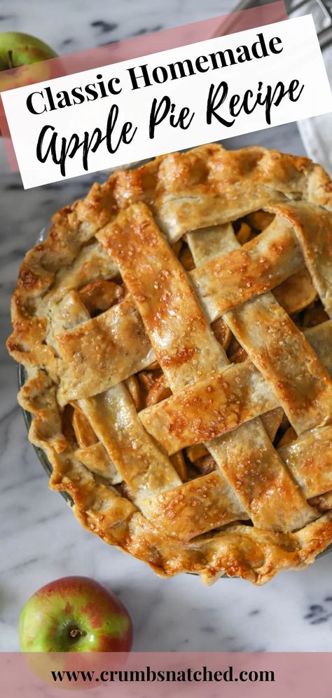 Homemade Apple Pie Recipe, Apple Pie Lattice, Classic Apple Pie Recipe, Apple Pie Crust, Apple Pie From Scratch, Lattice Pie, Apple Pie Recipe Homemade, Apple Pie Recipe Easy, Homemade Apple Pie