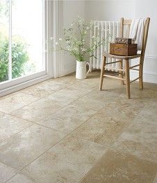 Travertine Kitchen Floors, Stone Kitchen Floor, Best Flooring For Kitchen, Travertine Floor Tile, Tiles Uk, Travertine Tiles, Topps Tiles, Travertine Floors, Large Tile