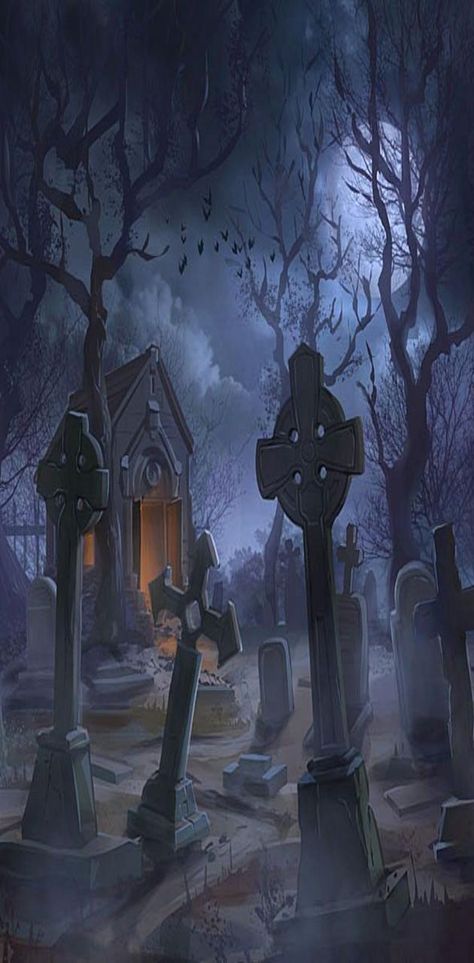 Dark Fantasy Places, Dark Cemetery, Aesthetics Pictures, Haunted Graveyard, Helloween Wallpaper, Weeping Angel, Gothic Fantasy Art, Halloween Artwork, The Haunting