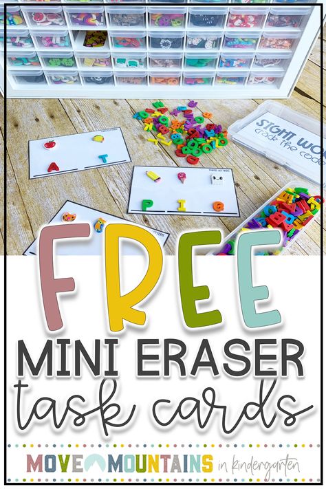 Independent Work For Kindergarten, Mini Task Boxes, Mini Erasers In The Classroom, Kindergarten Task Cards Free, Busy Boxes For Older Kids, Mini Eraser Activities Preschool, Free Task Box Printables, Kindergarten Fine Motor Activities, Free Task Boxes