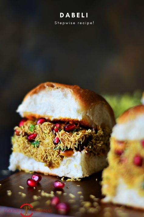 Dabeli Recipe-Indian Street Food | How to Make Kutchi Dabeli At Home | Step-By-Step Dabeli Recipe. - Foodies Terminal Dabeli Recipe, Desi Street Food, Tamarind Chutney, Dry Coconut, Indian Street Food, Evening Snacks, Chutney Recipes, Food Cravings, My World