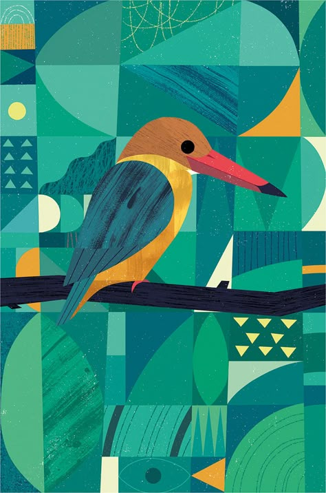 Background Artist, 카드 디자인, Japon Illustration, Geometric Animals, Shape Art, A Background, Bird Illustration, Illustrations And Posters, Geometric Art