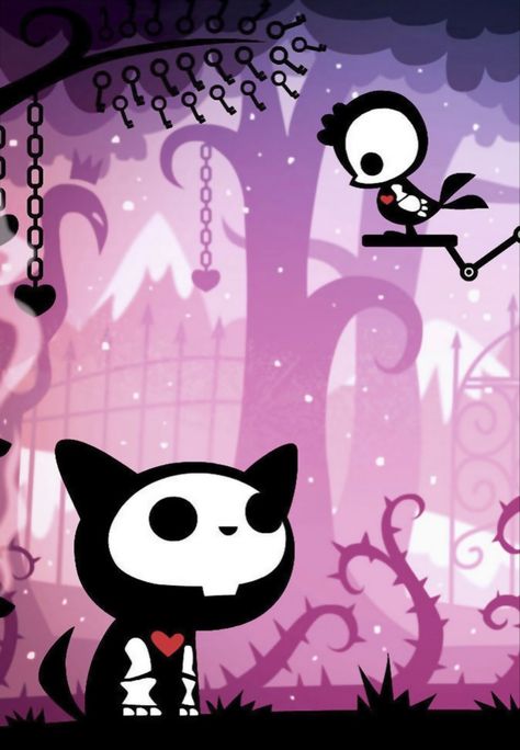 Please for the love of god tell me what this is called Skelanimals Poster, Skelanimals Pfp, Skelanimals Wallpaper, Emo Posters, Kawaii Emo, 2000s Art, Emo Love, Scene Core, Halloween Wallpaper Cute