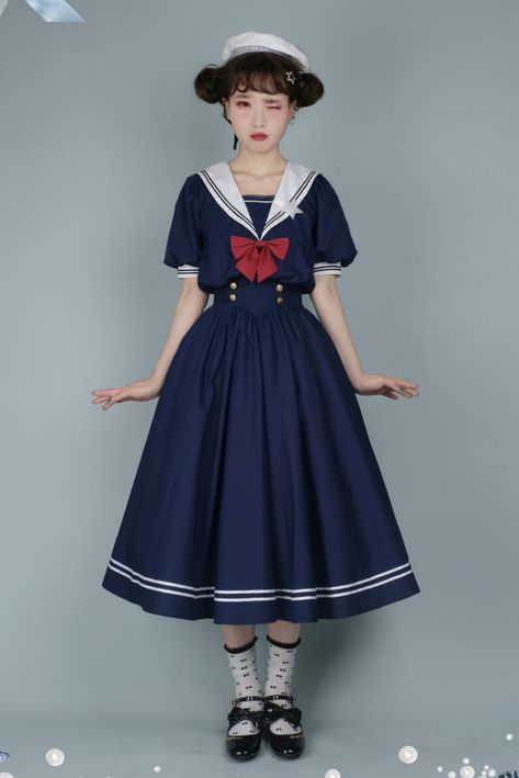 Beleganty Lolita 【-A Sailor's Dream-】 #SailorLolita OP Dress in Navy Blue Color

◆ Shopping Link >>> https://www.lolitawardrobe.com/beleganty-lolita-a-sailors-dream-sailor-lolita-op-dress_p6222.html Shoujo Rei, Girls Sailor Dress, Shopping Link, Op Dress, Sailor Suit, Toy Display, Life Series, Sailor Dress, Mori Girl