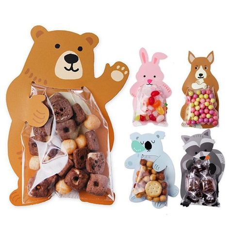 Birthday Party Box, Cheap Gift Bags, Candy Card, Packaging Snack, 달력 디자인, Bear Birthday Party, Cheap Gift, Candy Packaging, Cookie Bags