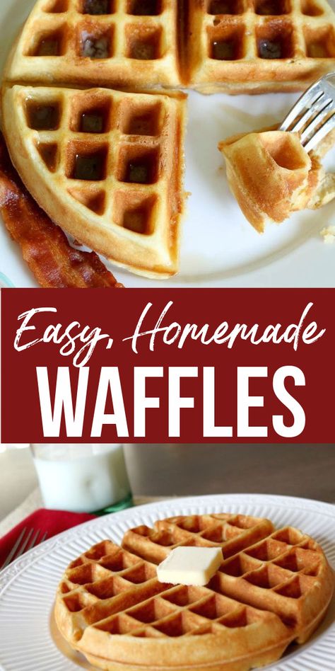 Homemade Waffle Recipe! Whip up this easy waffle recipe for your next weekend brunch! #waffles #homemadewaffles #wafflerecipe #breakfast #breakfastrecipe #brunch #homemadewaffles #waffleironrecipe Homemade Waffle Recipe, Waffle Mix Recipes, Brunch Waffles, Homemade Waffle, Easy Waffle Recipe, Waffle Iron Recipes, Waffle Maker Recipes, Waffles Easy, Waffles Recipe