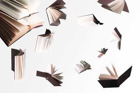 Books Falling, Books Advertising, Books Flying, Opened Book, Insta Design, Book Advertising, 4k Photos, Book Vintage, White Swan