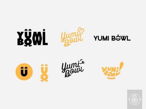 Yumi Bowl Logo Concepts by Olga Davydova on Dribbble Branding Boards, Bowl Logo, Food Logo Design Inspiration, Hawkes Bay, Typographic Logo Design, Inspiration Logo Design, Supermarket Design, Logo Graphic Design, Food Logo Design