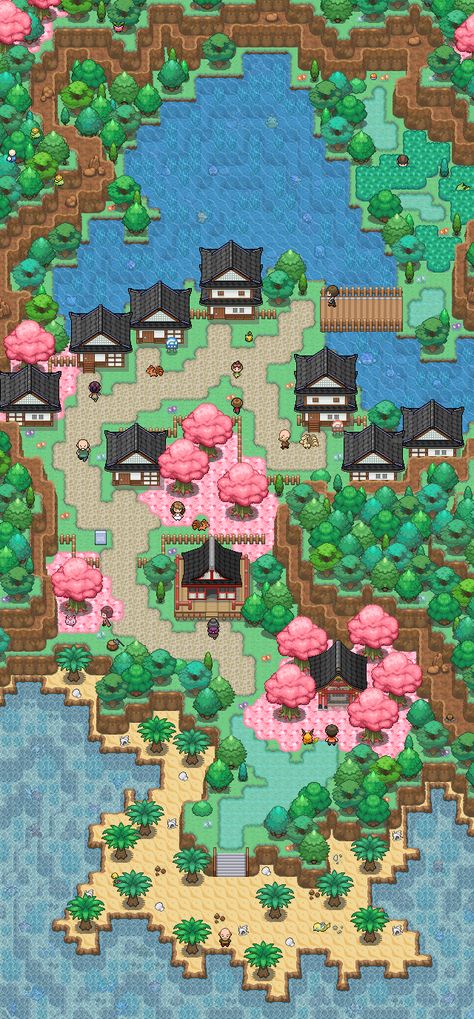 Pokemon Towns, Pokemon Dungeon, Over The Clouds, Pokemon Rpg, Pixel Art Landscape, Make A Map, Pokemon Sprites, My Motivation, Amazing Maps