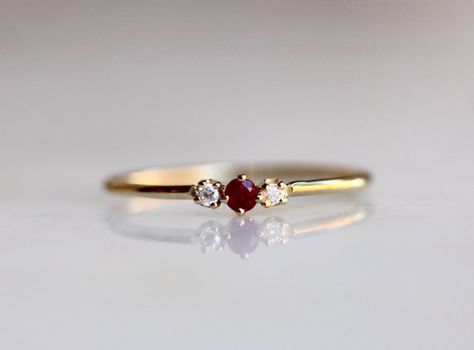 14k Ruby Diamond Ring, Ruby Gold Ring, July Birthstone, Red Stone, Tiny Ruby, Minimal Jewelry, Solid Gold, Ruby Stacking Ring, Rose, White Rings Ruby, Horn Pendant Necklace, Ruby Diamond Rings, Moon Pendant Necklace, Minimal Jewelry, Ruby Jewelry, Crystal Necklace Pendant, Sapphire Engagement, Red Stone