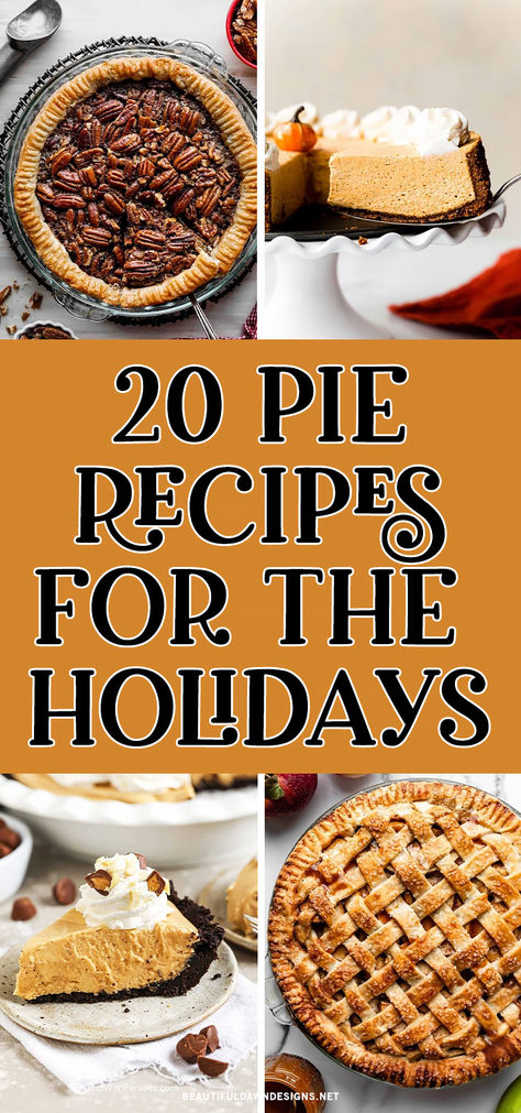 Discover the ultimate collection of 20 mouthwatering pie recipes perfect for the holiday season. Homemade Buttery Flaky Pie Crust. No-Bake Pumpkin Cheesecake. Pecan Pie. Pumpkin Pie. Peanut Butter Pie. New Pumpkin Pie Recipe, Christmas Pumpkin Pie, One Pie Pumpkin Pie Recipe, Easy Thanksgiving Pies, Easy Pie Thanksgiving, Quick Pie Recipes, Christmas Dessert Pie, Christmas Pie Crust, Cheesecake Pecan Pie