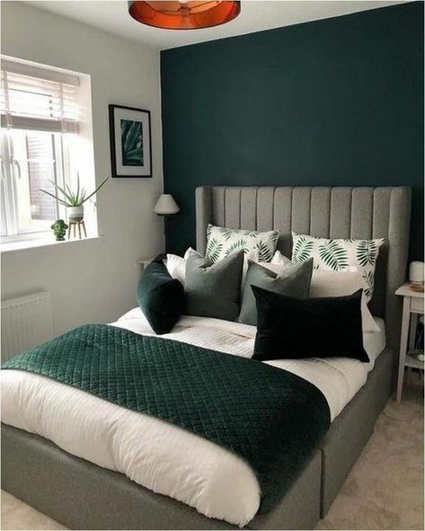 Discover the latest bedroom design ideas for 2023 and transform your space into a dreamy and inviting sanctuary. From minimalist to maximalist, get inspired with the hottest trends and expert tips for creating a chic and stylish bedroom. Green And White Bedroom, Green Bedroom Walls, Design Ložnic, Green Bedroom Decor, Sage Green Bedroom, Gold Bedroom, Green Bedroom, Green Walls, Bedroom Design Ideas