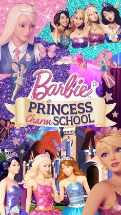 Princess Charm School Poster, Barbie And The Diamond Castle Mirror, Princess Charm School Wallpaper, Barbie Princess Charm School Wallpaper, Magic Of The Pegasus, Barbie Movies List, Barbie Aesthetics, Barbie Princess Charm School, Barbie Nutcracker