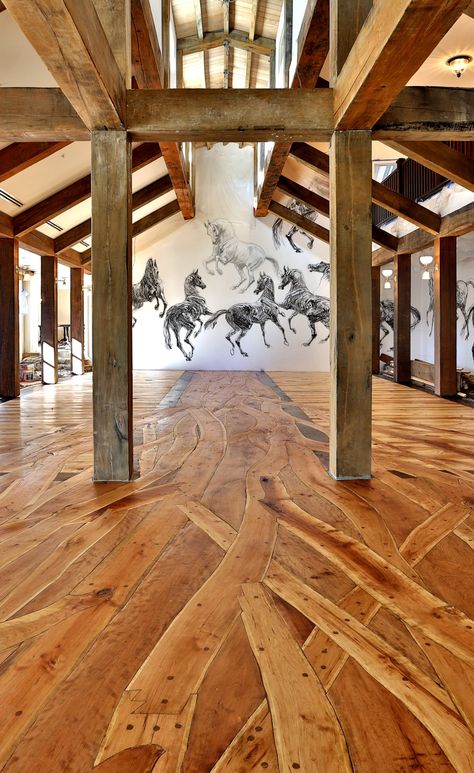 End Grain Flooring, Rustic Wood Floors, Unique Flooring, Wooden Floors, Timber Framing, House Flooring, Floor Design, Wooden Flooring, Timber Frame