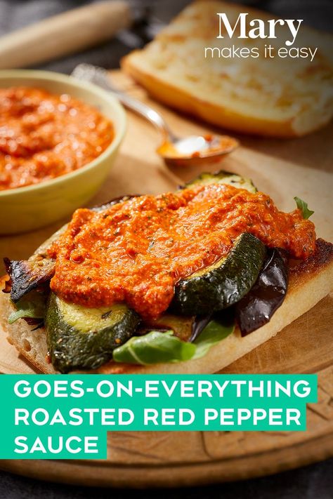 Red Pepper Sandwich, Sundried Tomato Dip, Fish Sandwiches, Roasted Red Pepper Dip, Red Pepper Dip, Pepper Sauce Recipe, Roasted Red Pepper Pasta, Roasted Pepper Sauce, Red Pepper Pasta