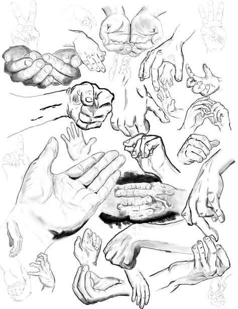 Some of my sketches of hands Sketches Of Hands, Hand Draw, Hand Sketch, Drawing Sketches, Pencil Drawings, Art Sketches, Sketch, Target, Pencil