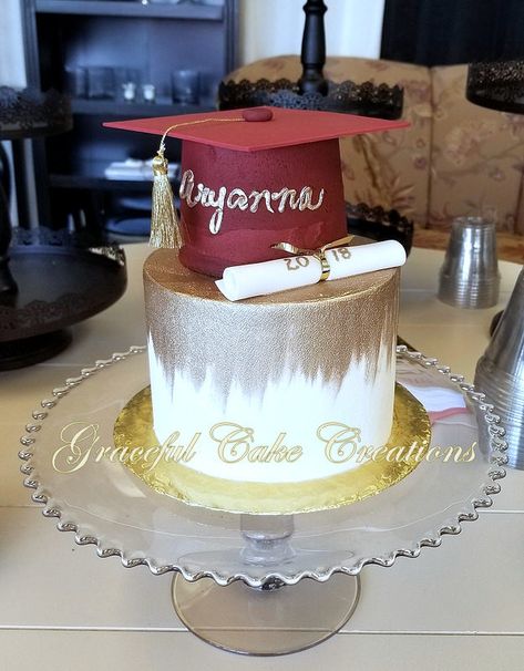 https://flic.kr/p/25CUCoW | 2018 ASU Graduation Cake in Burgundy and Gold Burgundy Graduation Cake, Burgundy And Gold Graduation Decorations, Burgundy Graduation Party Decorations, Burgundy And Gold Cake, Asu Graduation, Gold Graduation Decorations, Graduation Party Desserts, Graduation Party Cake, Grad Cake