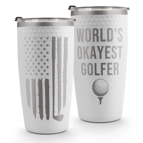 PRICES MAY VARY. 🎁 UNIQUE GIFT FOR GOLF LOVER 🎁 Our 20oz Dimple Tumbler with Engraved design will certainly be a unique gift for any golf enthusiast Dad Mom Husband Wife Grandpa Grandma Brother Sister or yourself. Surprise him/her with this funny gift on Birthday, Anniversary, Retirement, Christmas, Father's Day, Mother's Day or any occasion. 💌 TEMPERATURE RETENTION - Featuring a leakproof cap and made from food-grade stainless steel and BPA-free components, our vacuum insulated flask can kee Gifts For Golfers Men, Golf Lover Gifts, Golf Lover, Gifts For Golfers, Golf Humor, Golf Gifts, Golf Sport, Golf Accessories, Tumbler Gift