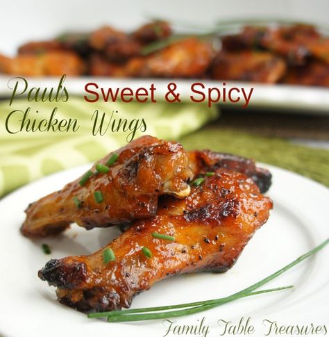 Football season has arrived in full force. Fantasy teams have been chosen and all that’s left to do is plan your weekly football menu. What’s your favorite football party food? If you said wings then you’re going to love todays recipe for {Paul’s} Sweet and Spicy Chicken Wings! One of the best parts about football … Sweet And Spicy Chicken Wings, Spicy Chicken Wings, Honey Barbecue Sauce, Sweet And Spicy Chicken, Sriracha Chicken, Honey Barbecue, Football Party Food, Family Table, Great Appetizers