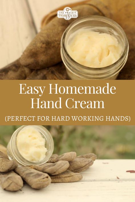 Easy Homemade Hand Cream Recipe (Perfect for Hard Working Hands) #gardeninghandcream #homesteadhandcream #homemadehandcream #diybeauty #naturalskincare Diy Hand Cream Non Greasy, Homemade Hand Cream Recipes, Diy Hand Moisturizer, Homemade Hand Cream For Extra Dry Skin, How To Make Hand Cream, Diy Hand Cream For Dry Skin, Diy Hand Lotion Recipes, Home Made Hand Cream, Make Hands Look Younger