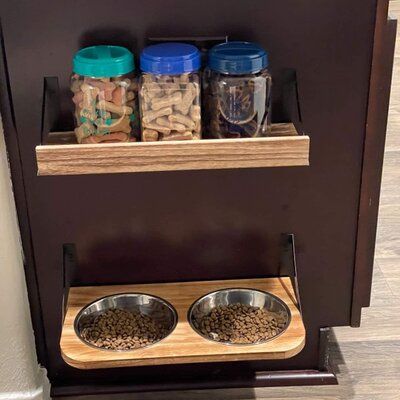 Floating Dog Bowl Shelf, One Floating Shelf, Doggy Doors, Floating Shelf Wall, Pet Essentials, Bowl Holder, Dish Storage, Cat Dishes, Dog Food Bowls