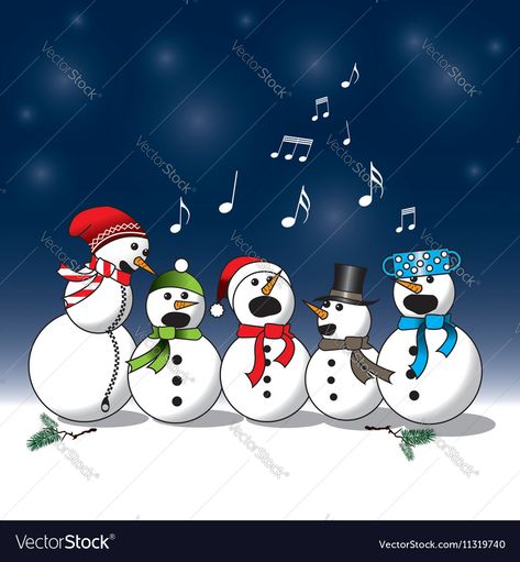 Singing Snowman, Blue And White Background, Centerpiece Party, Ig Aesthetic, Christmas Cover, Christmas Concert, Christmas Card Art, Window Art, Christmas Carol