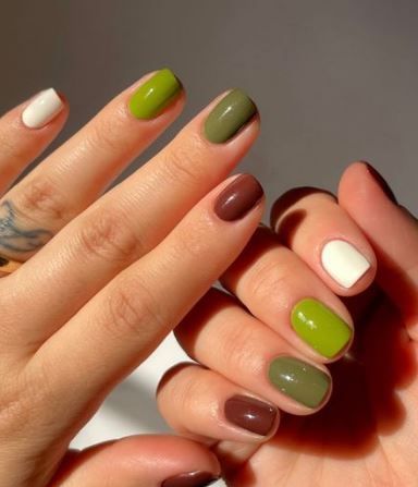 Skittle Nails, Everlasting Gobstopper, Nature Palette, Skittle Mani, Lights Lacquer, Candy Apple Green, Kathleen Lights, Fall Trend, Nails Nailpolish