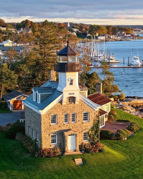 Things to Do in Connecticut | Morgan point Lighthouse during sunrise in Noank, Connecticut, USA. | Facebook Fall In Connecticut, Things To Do In Connecticut, New England Lighthouses, Light Houses, The Guardians, Well Dressed Men, 50 States, Places I Want To Go, Connecticut