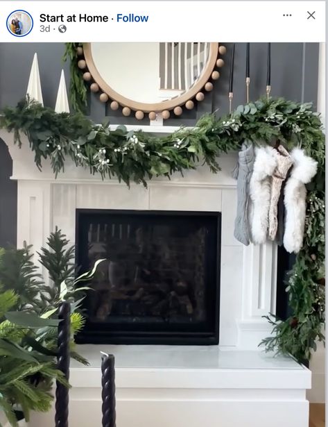 Eucalyptus Christmas Mantle, Modern Organic Christmas, Organic Christmas Decor, Easy Winter Decorations, Eucalyptus Christmas, Organic Christmas, Winter Decorations, Christmas Mantle, Modern Organic