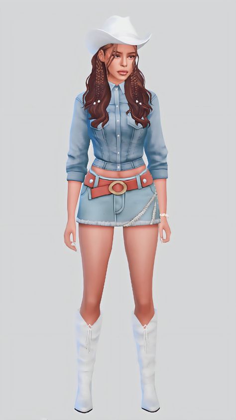 Sims 4 CC Lookbook On The Farm Outfit, Ts4 Cowboy Hat, Sims 4 Cc Maxis Match Cowboy, Sims 4 Ranch Clothes Cc, The Sims 4 Cowgirl Cc, Sims 4 Cowboy Clothes, Sims4 Western Cc, Sims 4 Cc Country Clothes Patreon, Sims 4 Western Clothes