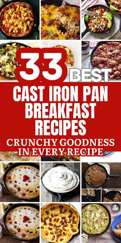 Elevate your morning routines with mouthwatering breakfasts straight from a cast iron skillet! These 34 delicious recipes will add warmth and flavor to your table, ensuring every bite is a memory. Whether you're a seasoned chef or just beginning your culinary journey, these ideas are a must-try. Let your skillet be the star of your mornings! Stovetop Breakfast Ideas, Breakfast Ideas Cast Iron Skillet, Skillet Meals Breakfast, Cast Iron Breakfast Recipes, Burgers In Cast Iron Skillet, Cast Iron Skillet Recipes Breakfast, Skillet Breakfast Ideas, Skillet Breakfast Recipes, Cast Iron Skillet Breakfast