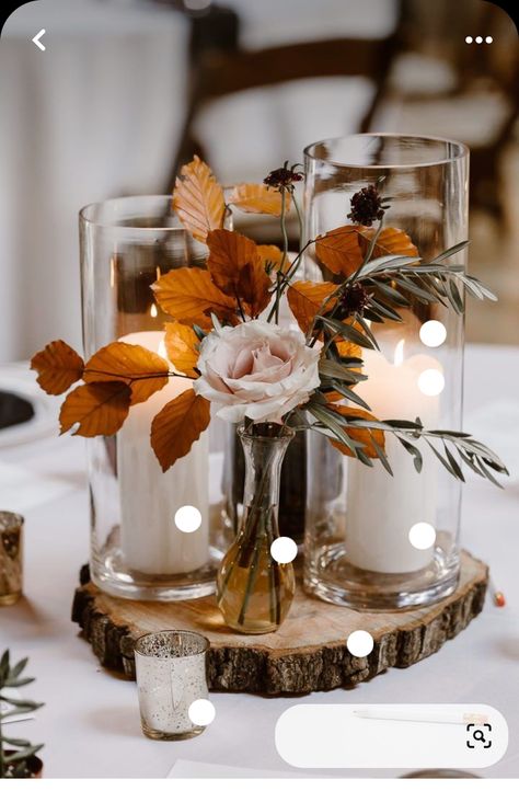 Autumn Wedding Round Table Decorations, Fall Wedding Table Decor Round Tables, Fall Wedding Centrepiece, 2025 Wedding Trends Decor, Fall Wedding Flowers September, Rustic Fall Wedding Centerpieces, Autumn Wedding Table Decorations, October Wedding Centerpieces, Fall Wedding Table Settings