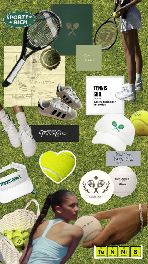 Tennis Collage, Tennis Aesthetic, Tennis Quotes, Essentials Aesthetic, Tennis Life, Cute Simple Wallpapers, Saint Laurent Paris, Sporty And Rich, Simple Wallpapers