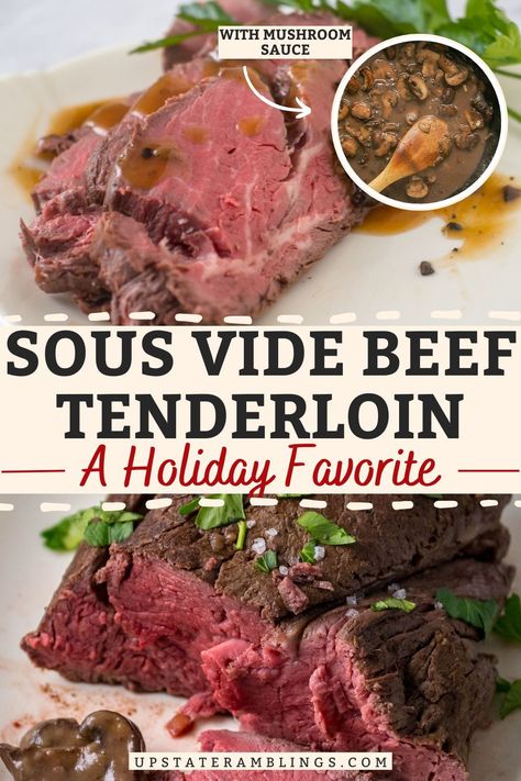 Sous Vide Beef Tenderloin Sous Vide Chateaubriand, Easy Beef Tenderloin Recipes, Christmas Beef Tenderloin, Sous Vide Beef Tenderloin, Sous Vide Recipes Beef, Tenderloin Recipes Oven, Sous Vide Beef, Christmas Beef, Traditional Christmas Dinner