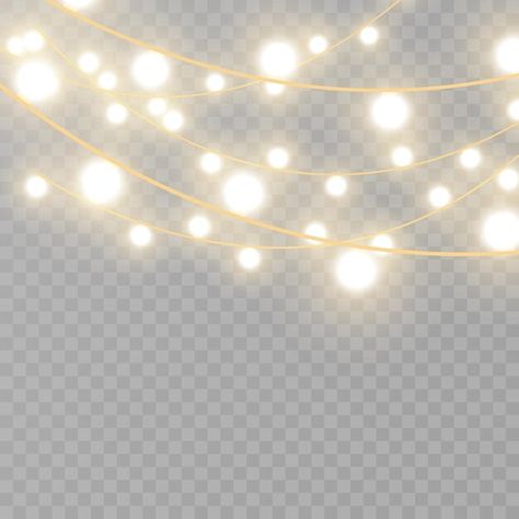 Christmas lights isolated on transparent... | Premium Vector #Freepik #vector #gold-lights #fairy-light #golden-lights #glitter Christmas Lights Illustration, Gold Christmas Background, Gold Lights, Background Collage, Glam Lighting, Vector Christmas, Fairy Light, Cute Fairy, Cat Character