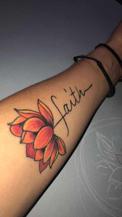 Always Have Faith Tattoo, Faith Tattoo With Flower, Faith Flower Tattoo, Tattoo Ideas Female Faith, Beautiful Spine Tattoos, Faith Tattoos, Chess Tattoo, Sick Tattoos, Name Tattoos For Moms