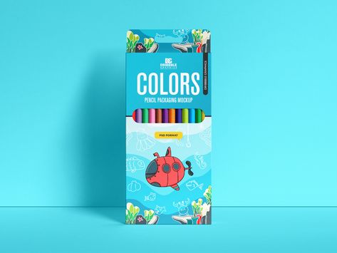 Free Pencil Colors Packaging Mockup on Behance Pencil Box Design, Postcard Mockup, Kids Stationary, Packaging Design Trends, Free Mockup Templates, Iphone Mockup, Packaging Designs, Print Mockup, Pencil Box