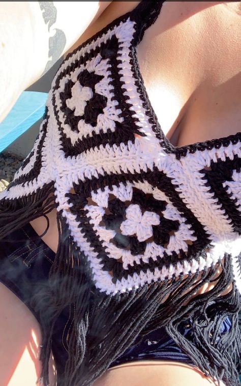 Crochet boho tank top | Etsy Western Crochet, Fringe Crop Top, Boho Tank Top, Crochet Ladies Tops, Crochet Boho, Crochet Handmade, Boho Crochet, Womens Clothing Sizes, Festival Bra