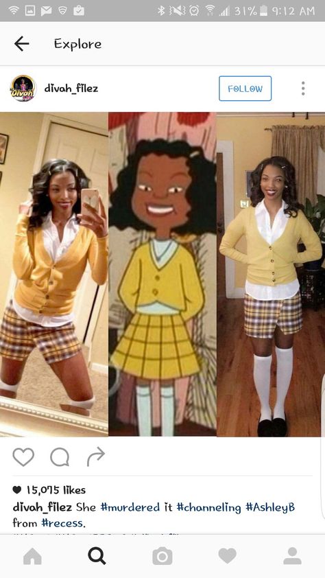 Ashely from Recess Diy Halloween Costumes For Girls, Badass Halloween Costumes, 90s Halloween Costumes, Black Halloween Costumes, Girl Baddie, Halloween Costumes College Girls, Anne Barge, Holloween Costume, Black Halloween Dress