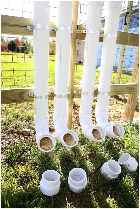 Duck Feeder, Pvc Chicken Feeder, Chicken Feeder Diy, Chicken Care, Chicken Poop, Chicken Pen, Chicken Tractors, Diy Chicken Coop Plans, Chicken Feeders