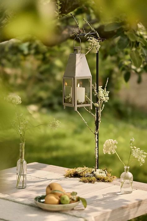 Over-the-Table Display Hook | Anthropologie Garden Ideas Decoration, Over The Table Rod, Decor Garden Ideas, Garden Nails, Ceramic Birdhouse, Gardening Landscaping, Indigo Floral, Landscaping Garden, Garden Weddings